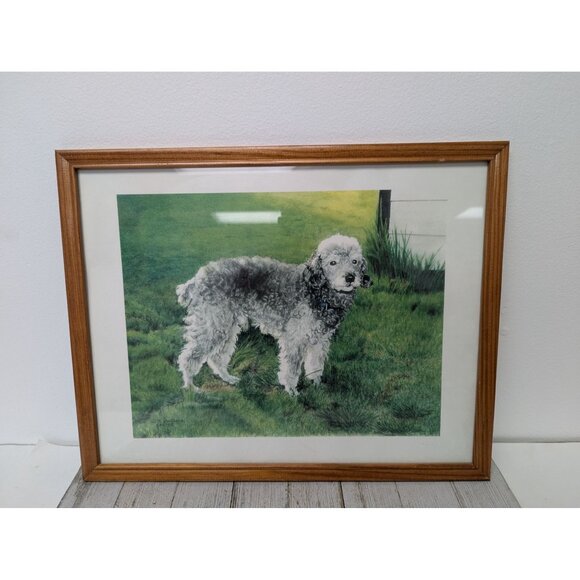 Jane McClure Jane's Prints Sheep Dog Farm Country Wood Framed Print - Picture 1 of 4